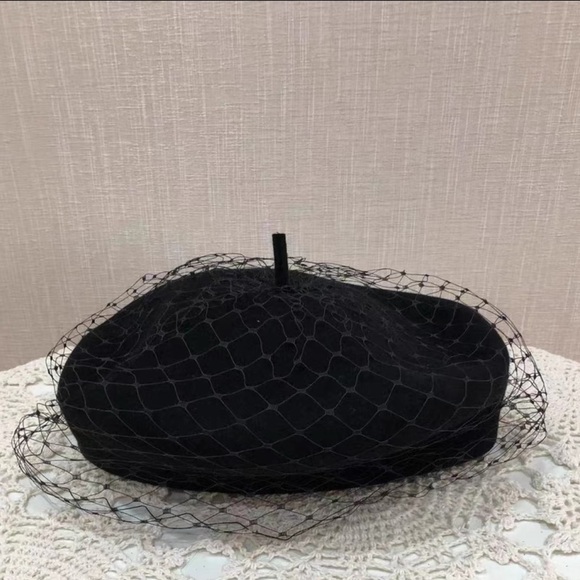 Accessories Sold Dior Beret Hat With Veil Poshmark